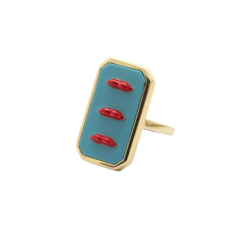 Jewelry Eshvi | Turquoise Lips Ring