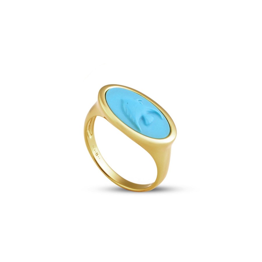 Jewelry Eshvi | Turquoise Fish Ring