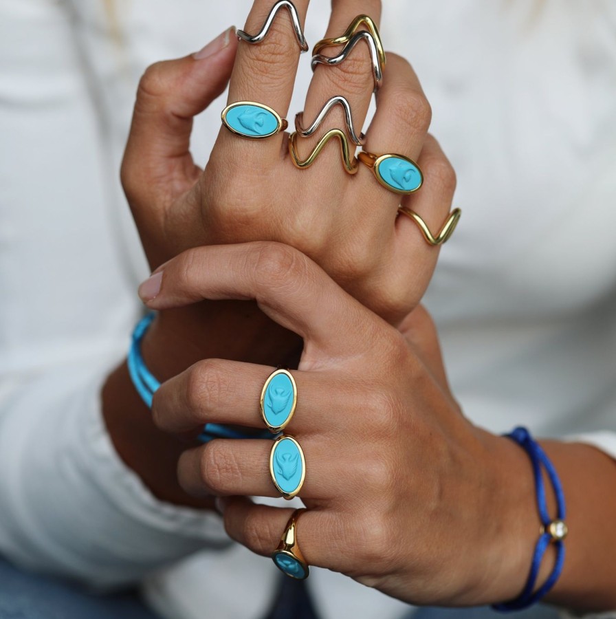 Jewelry Eshvi | Turquoise Fish Ring