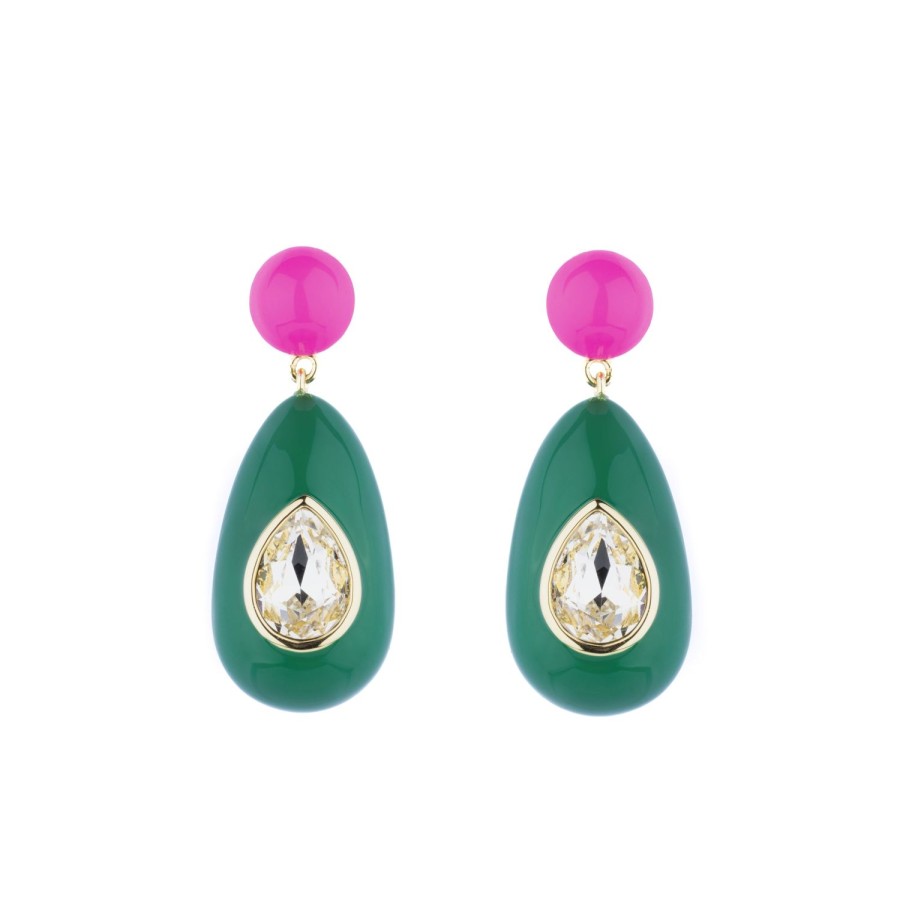 Jewelry Eshvi | Drop Earrings With Crystal