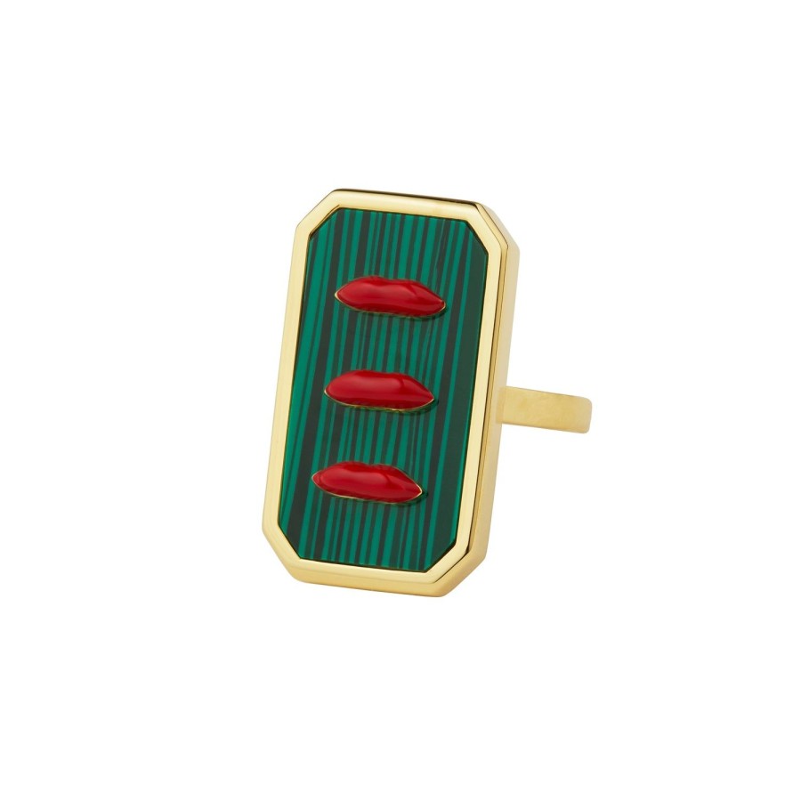 Jewelry Eshvi | Malachite Lips Rings