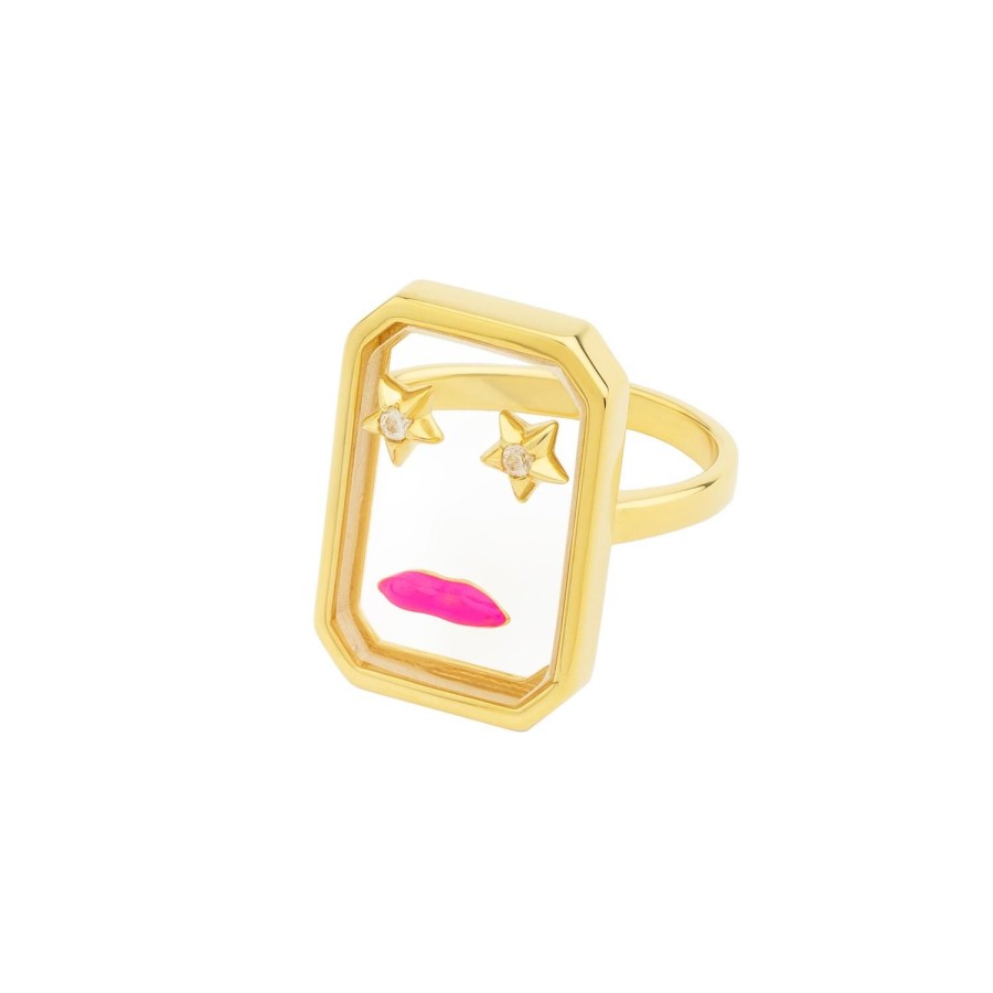 Jewelry Eshvi | Pink Lips Ring