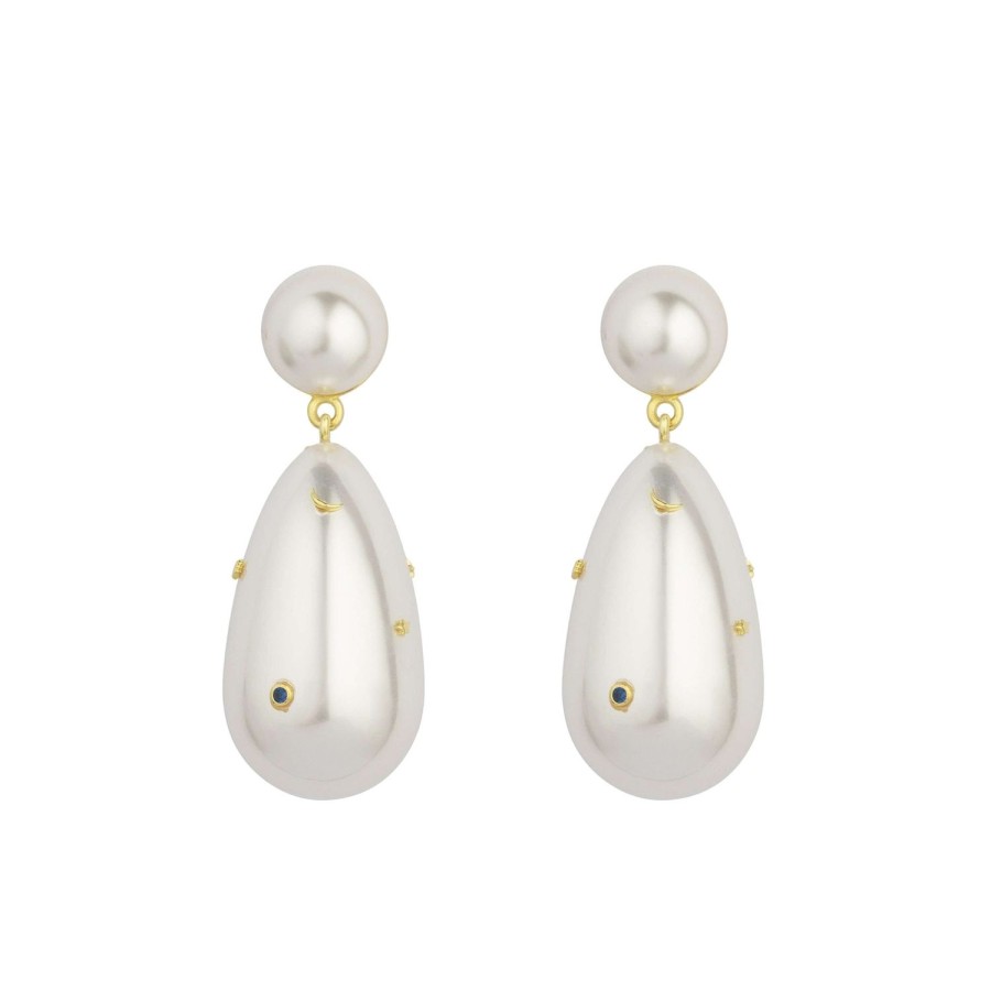 Jewelry Eshvi | Drop Pearl Earrings