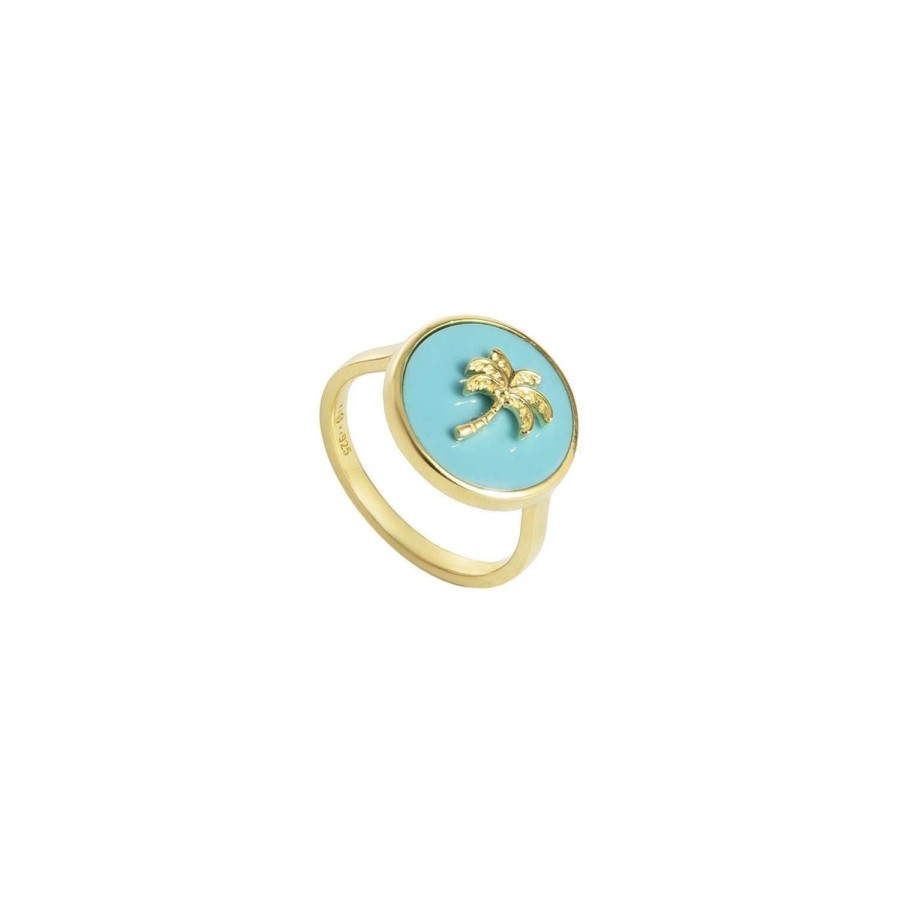 Jewelry Eshvi | Turquoise Palm Ring