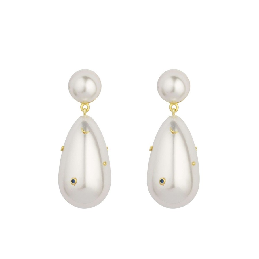 Jewelry Eshvi | Drop Pearl Earrings