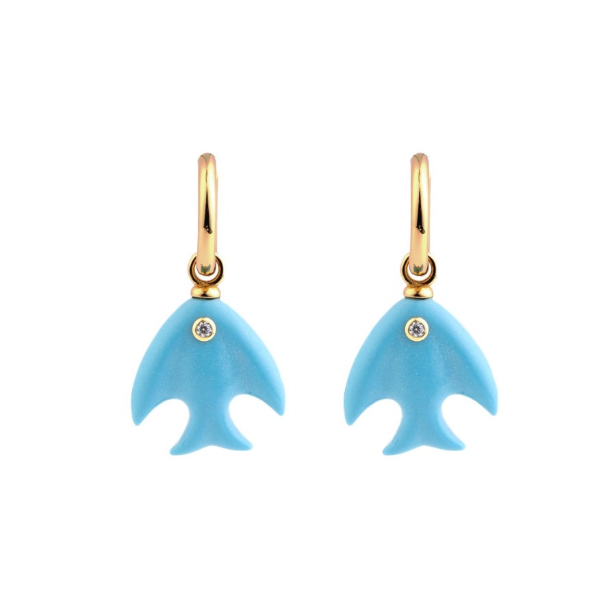 Jewelry Eshvi | Fish Turquoise Earrings