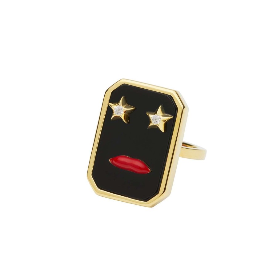 Jewelry Eshvi | Onyx Lips Ring