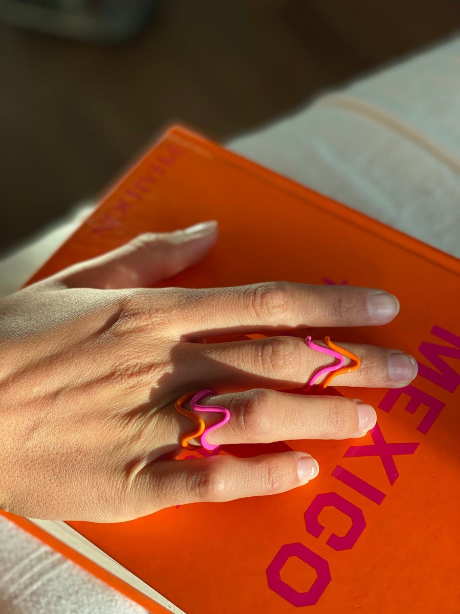 Jewelry Eshvi | Meta Ring - Neon Pink