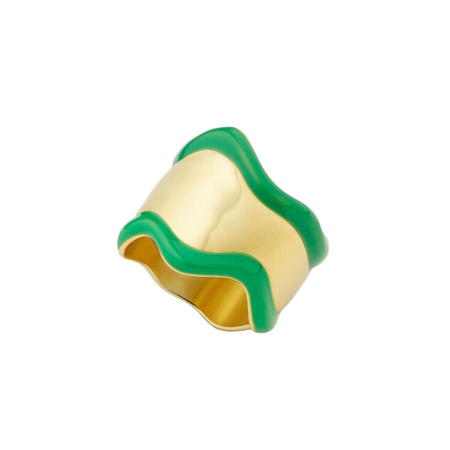 Jewelry Eshvi | Green Wavy Ring