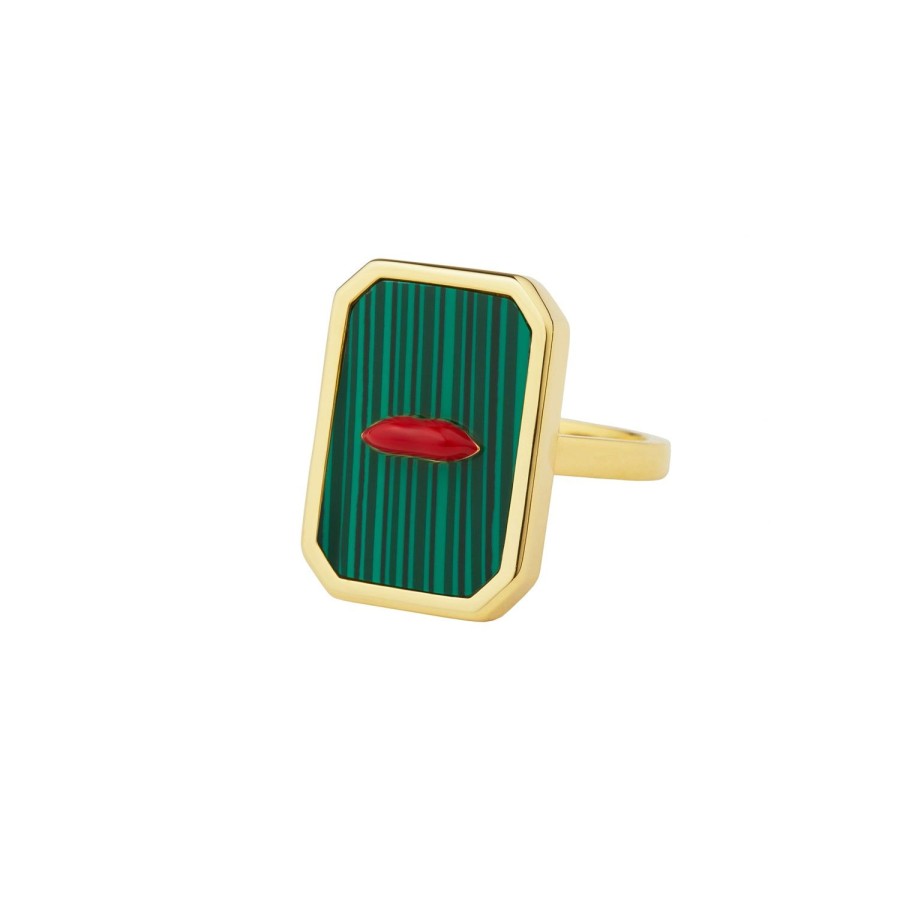 Jewelry Eshvi | Malachite Lip Ring