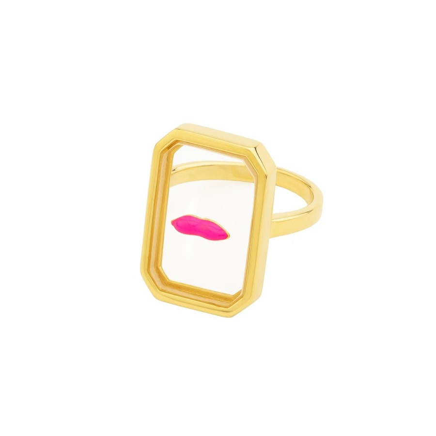 Jewelry Eshvi | Pink Lips Ring