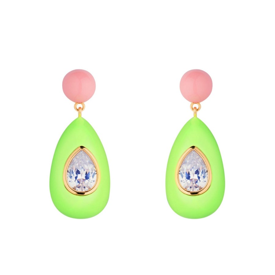 Jewelry Eshvi | Drop Earrings With Clear Crystals