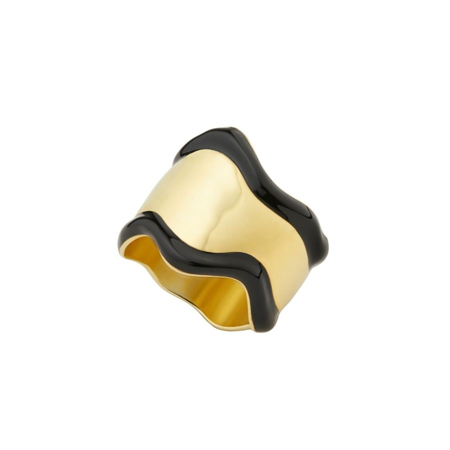 Jewelry Eshvi | Black Wavy Ring