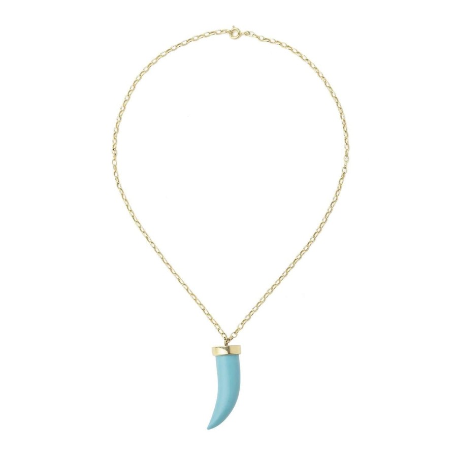 Jewelry Eshvi | Turquoise Fang Necklace