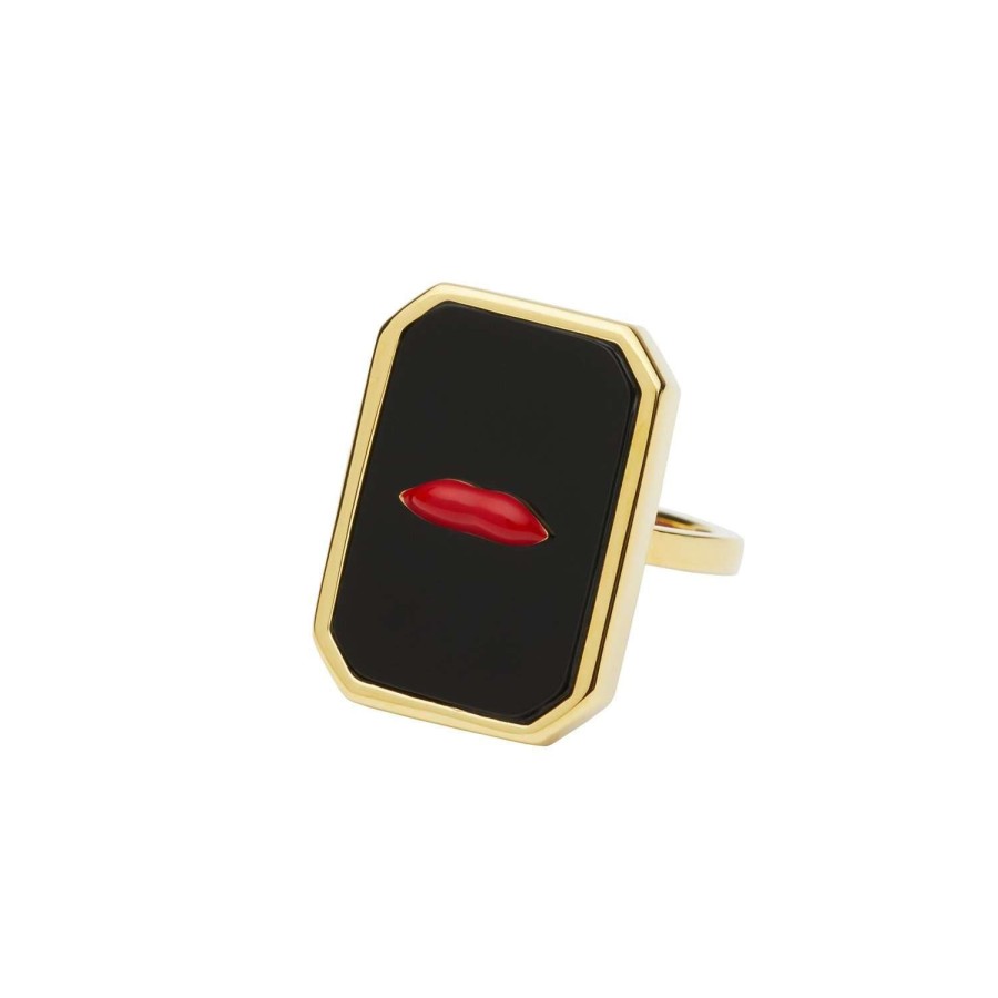 Jewelry Eshvi | Onyx Lips Ring