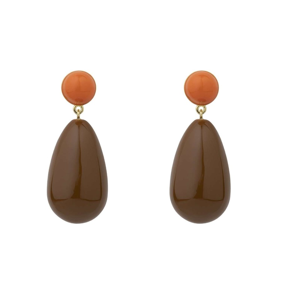 Jewelry Eshvi | Brown Drop Earrings