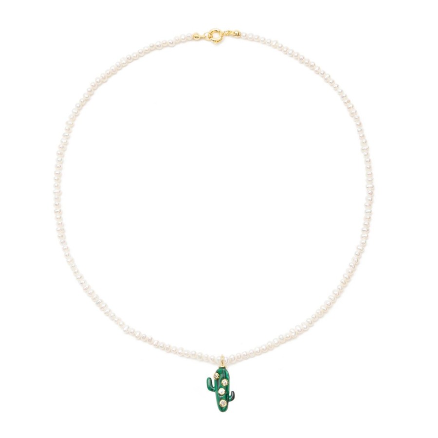 Jewelry Eshvi | Malachite Cactus Necklace