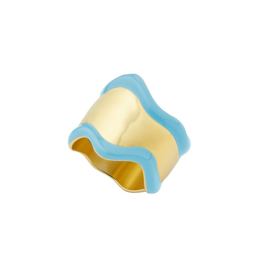 Jewelry Eshvi | Baby Blue Wavy Ring