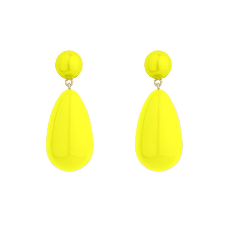 Jewelry Eshvi | Neon Yellow Drop Earrings