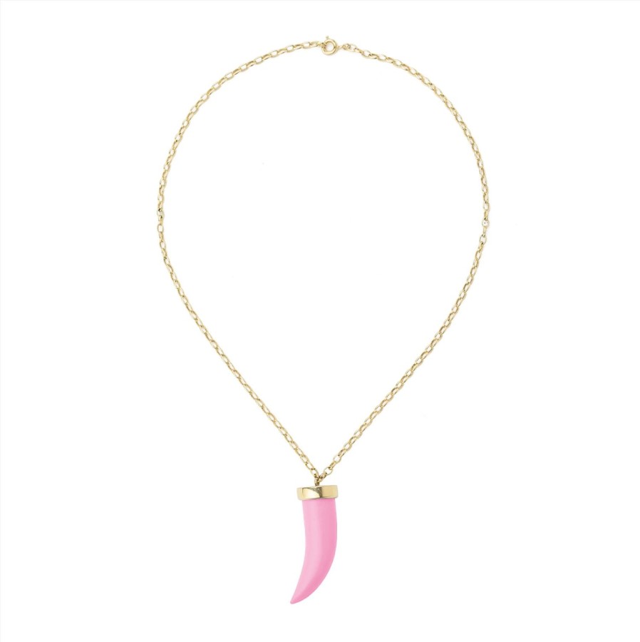 Jewelry Eshvi | Pink Fang Necklace