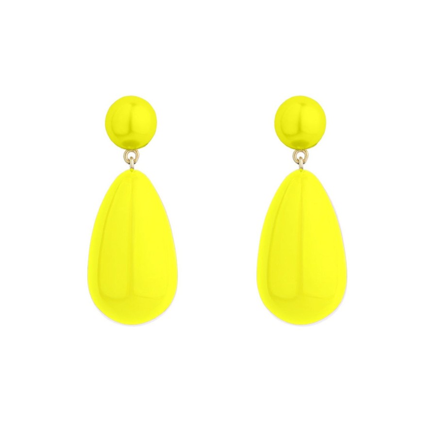 Jewelry Eshvi | Neon Yellow Drop Earrings