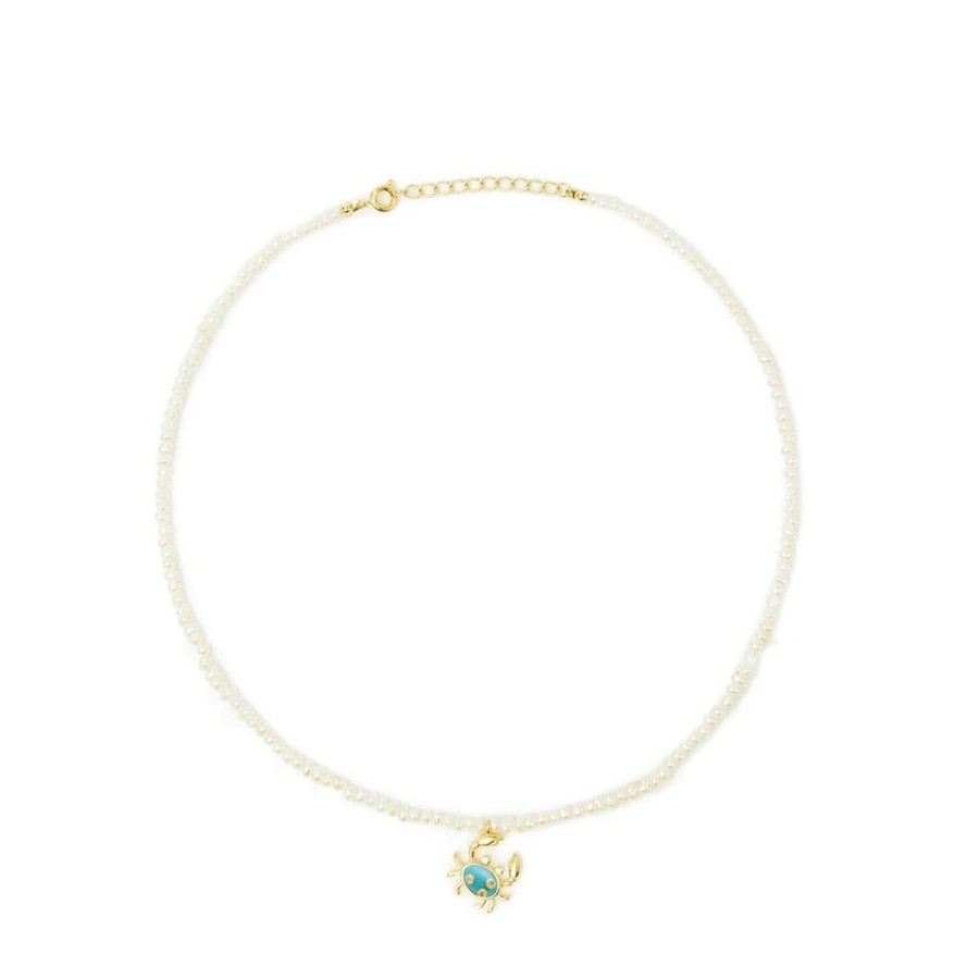 Jewelry Eshvi | Turquoise Single Crab Necklace