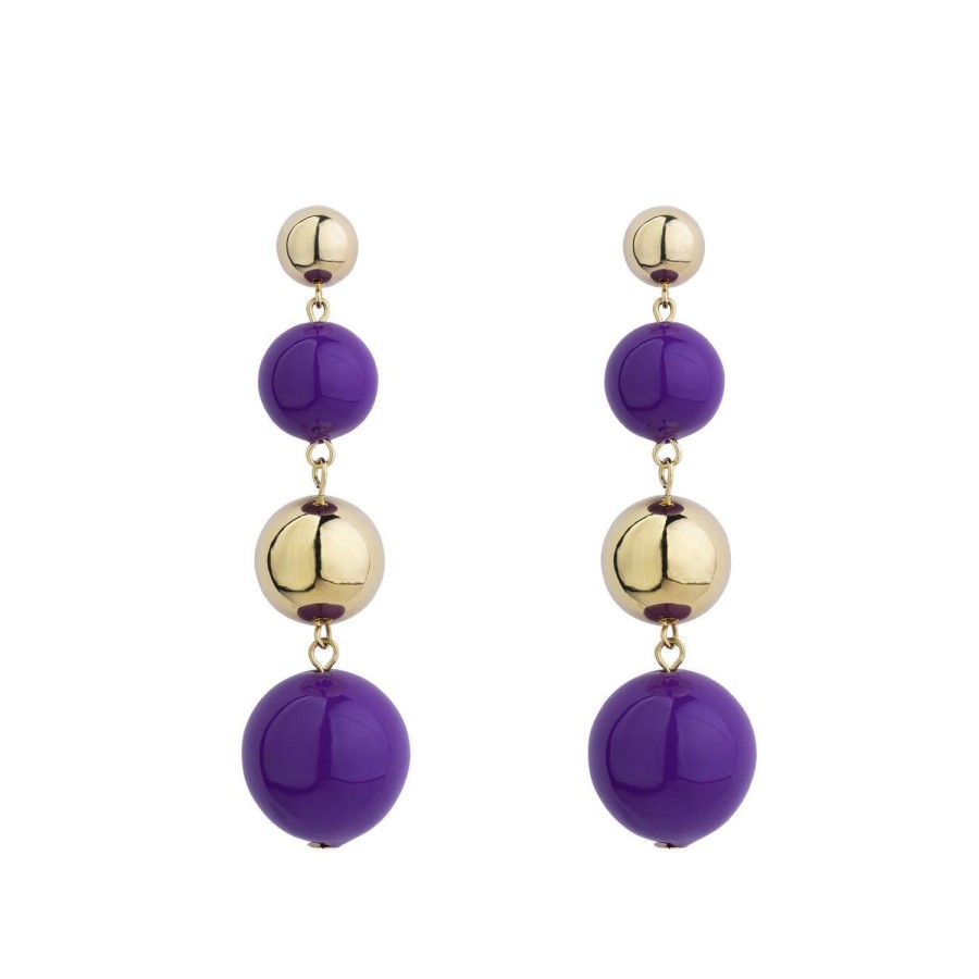 Jewelry Eshvi | Galaxy Purple Enamel Earrings